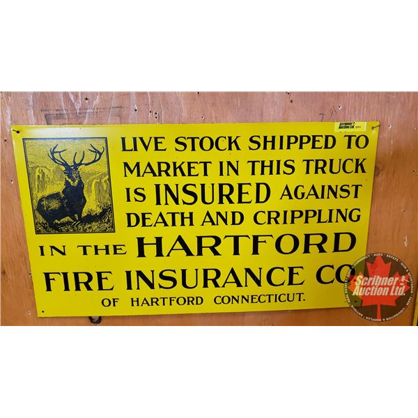 Single Sided Tin Sign (Repro) : Hartford Fire Insurance (11"H x 19-1/2"W)