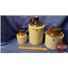Image 1 : Crock Trio : Shoulder Jug (2) & Pickle