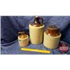 Image 2 : Crock Trio : Shoulder Jug (2) & Pickle