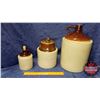 Image 2 : Crock Trio : Shoulder Jugs (2) & Pickle Crock