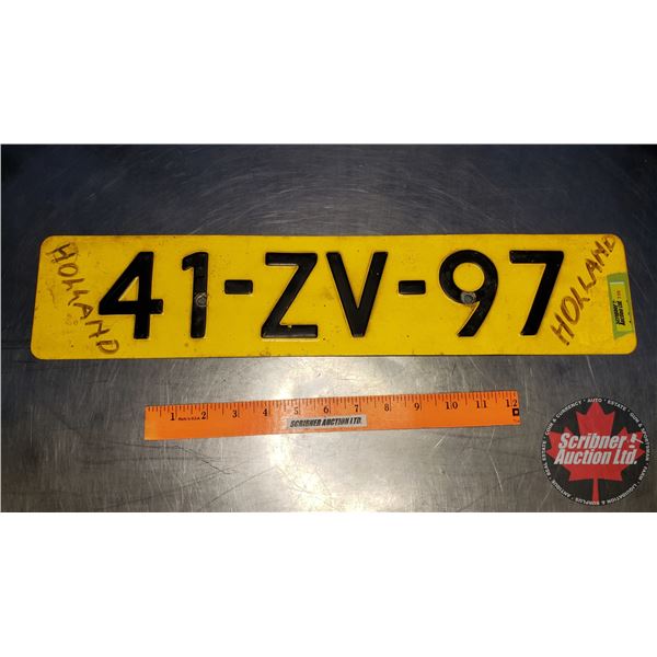 Holland License Plate (4-1/4"H x 20-1/2"W)
