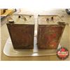 Image 1 : The British America Oil Company Tins (2) (Large Tin has Oil - Leaking) (13-1/2"H x 10"W x 10"D)