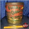 Image 1 : Burns' White Carnation Shortening Pail w/Lid (13-1/2"H x 12" Dia)