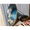 Image 2 : Edison Home Phonograph - Cylinder with Blue Floral Horn (with One Record) (S/N#H97484)