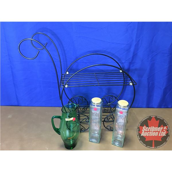 Plant Stand & Green Pitcher & Décor Pasta Vase Canisters