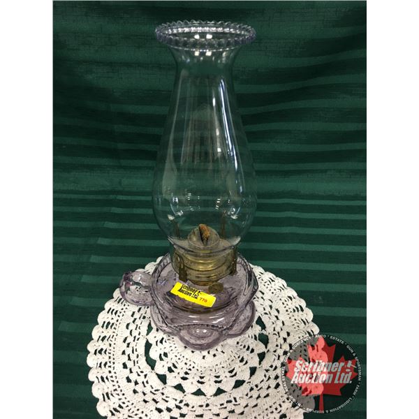 Bullseye Finger Lamp (11-1/2"H with Chimney) Amethyst "Queen Anne"