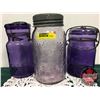 Image 1 : Amethyst Crown Mason Jar & Smalley Self Sealing Deep Purple Jars (2)