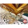 Image 2 : Murano Style Glass Bowl (Amber) (11-1/2"H)