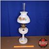 Image 1 : Lincoln Drape Milk Glass Aladdin Lamp (Model B Burner) w/Shade (25"H)