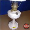Image 2 : Lincoln Drape Milk Glass Aladdin Lamp (Model B Burner) w/Shade (25"H)