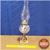 Image 1 : Marble Base Pedestal Coal Oil Lamp (Eagle Burner) (17"H)