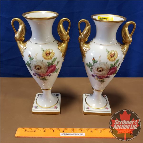 Amphora Vases (2) Made in Western Germany (11-1/4 H)