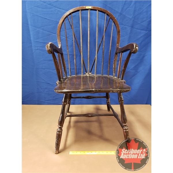 Windsor Chair - Wooden Spindle Back w/Extra Spindle Braces (38"H)