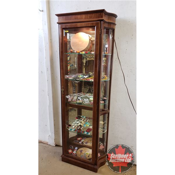 Curio Cabinet - Lighted - Bevelled - Curved Glass (79"H x 29"W x 12"D)