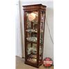 Image 1 : Curio Cabinet - Lighted - Bevelled - Curved Glass (79"H x 29"W x 12"D)