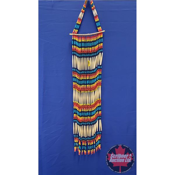 Native Warrior Chest Plate (Blue, Red, Yellow Beads) Plains Style (52 L)