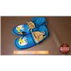 Native Beaded Blue Moccasins (Eagle Motif) (13"L)