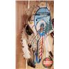 Image 2 : Painted Skull w/Feather Art Work (Native Chief with Scenery Motif) (17"H)