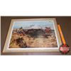 Image 1 : Framed Print "The Buffalo Hunt" (20"H x 26-3/4"W)