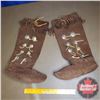 Image 1 : Brown Leather Mukluks (9"H)