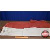 Image 1 : Orange Rust & Sheer Cream Curtains (4 Panels Total) (84"H)