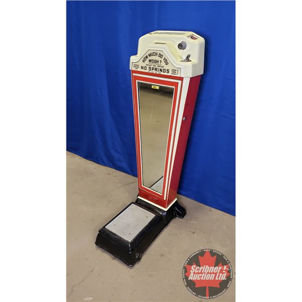 Watling Question & Answers & Correct Weight Coin Operated Scale (No Key) (Working!) (49-1/2"H x 16-1