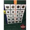 Image 1 : Canada Coins - Sheet of 20 : One Cent 1896, 1905, 1913, 1918, 1929, 1939, 1967, 1920 Five Cent 1941,
