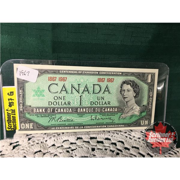 Canada $1 Bill 1967 : Beattie/Rasminsky