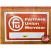 Image 1 : Single Sided Tin Sign "Farmers Union Member" (12"H x 18"W)