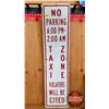 Image 1 : Single Sided Metal Reflective Street Sign "No Parking Taxi Zone" (36"H x 9"W)