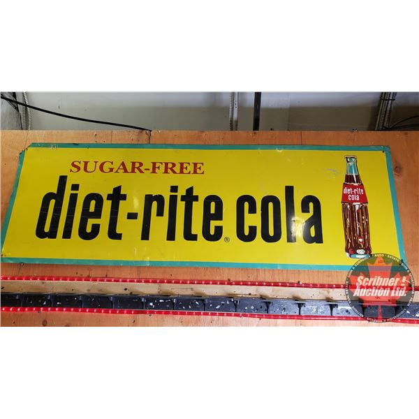 Single Sided Tin Sign : Vintage "Diet-Rite Cola" (18" x 54")