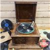 Image 1 : Columbia Grafonola Phonograph (Not Working) Comes With Variety of 78's