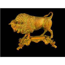 Metal Buffalo Figure, Bronze color