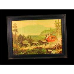 Rare Overland Mail Co. Paper Sign