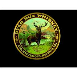 Deer Run Whiskey Self Framed Tin Sign