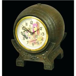 Cast Iron Whiskey Barrel Clock