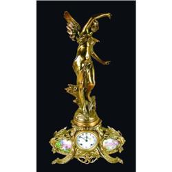 Figural Clock with porcelain face