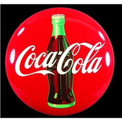 Coca Cola Button/Bottle Tin Sign