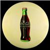 Image 1 : Coca Cola White Button/Bottle Tin Sign
