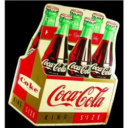 1960s Coca Cola Embossed Tin Sign