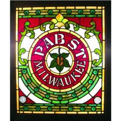 Fabulous Pabst Beer Leaded Glass Sign