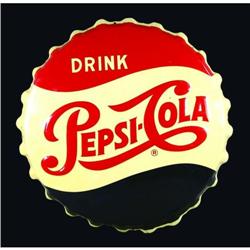 Embossed Tin Pepsi Cola Cap Sign