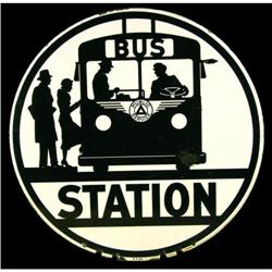 Public Service Bus Station Porcelain Sign