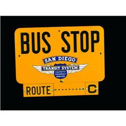 San Diego Transit System Porcelain Sign