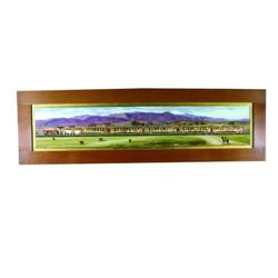 Rock Island Railroad Reversed Glass Sign