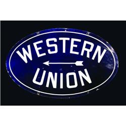 Western Union Porcelain Oval Sign