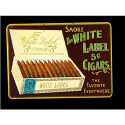 White Label Cigars Embossed Sign