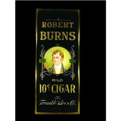 Robert Burns Cigars Reverse Glass Sign
