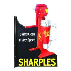 Sharples Die Cut Tin Flange Sign.