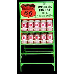 Phillips 66 Oil Rack Display w/20 cans